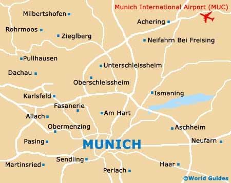 Karte der Münchner Flughäfen