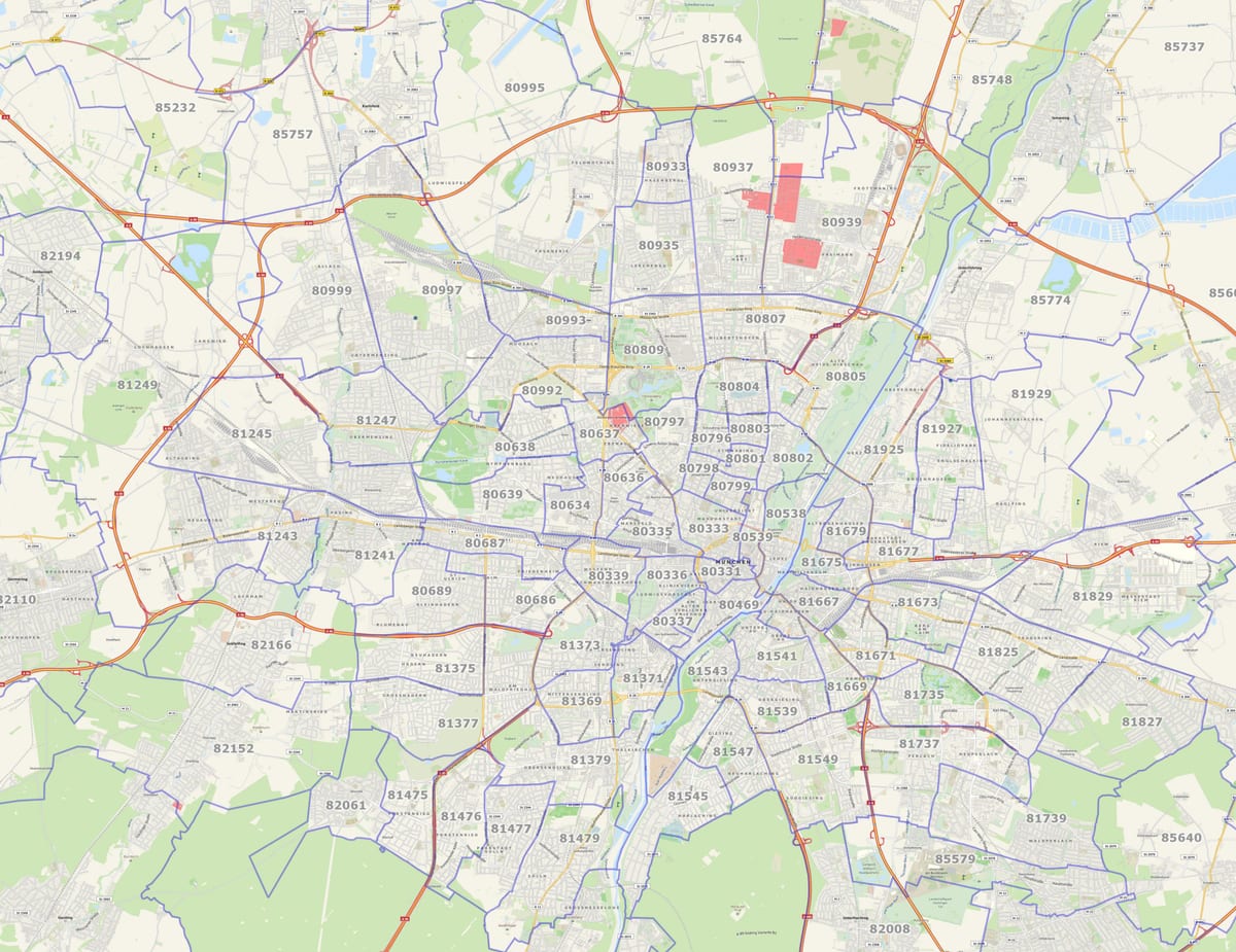 Postleitzahlenkarte München