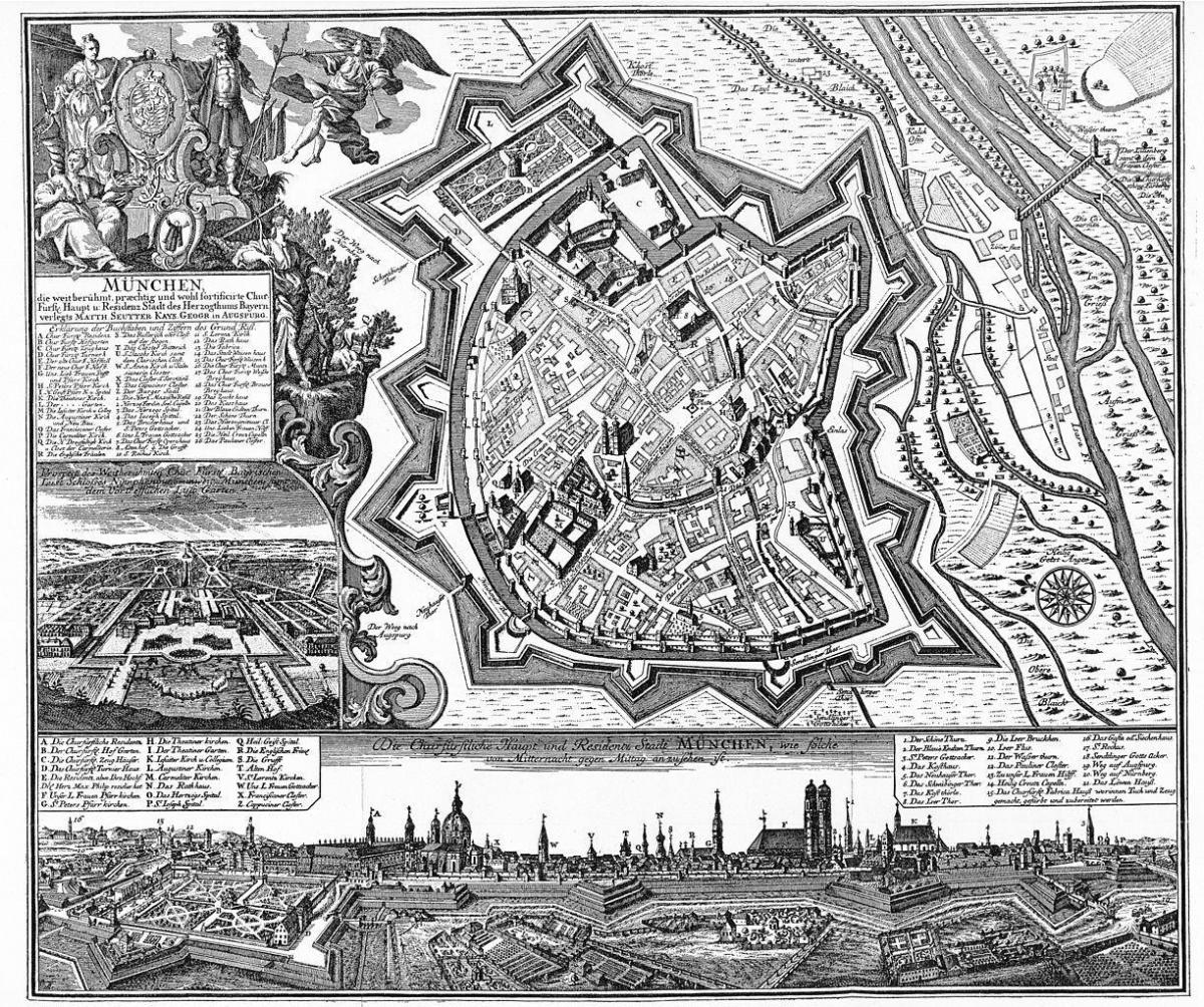 München antike Landkarte