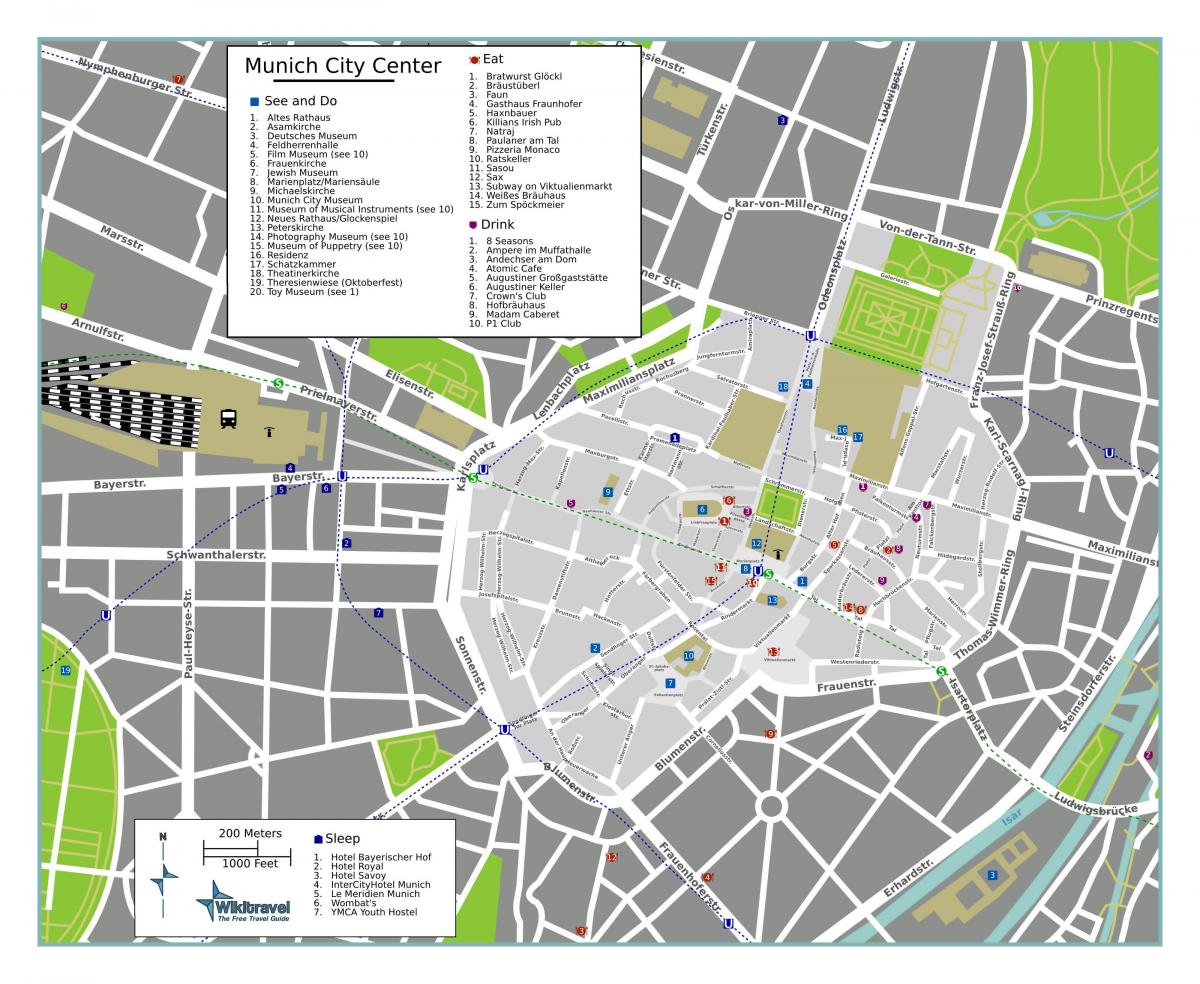 Münchener Stadtrundgänge Karte
